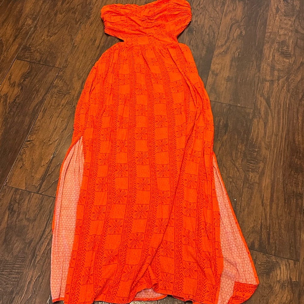 Free People Strapless Maxi Dress with Side Cutouts